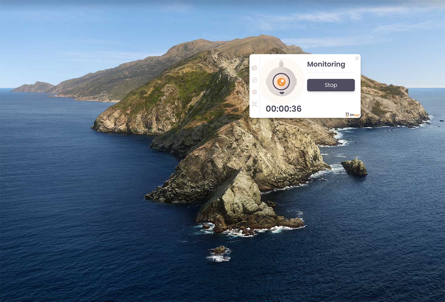 The SitApp mini control window